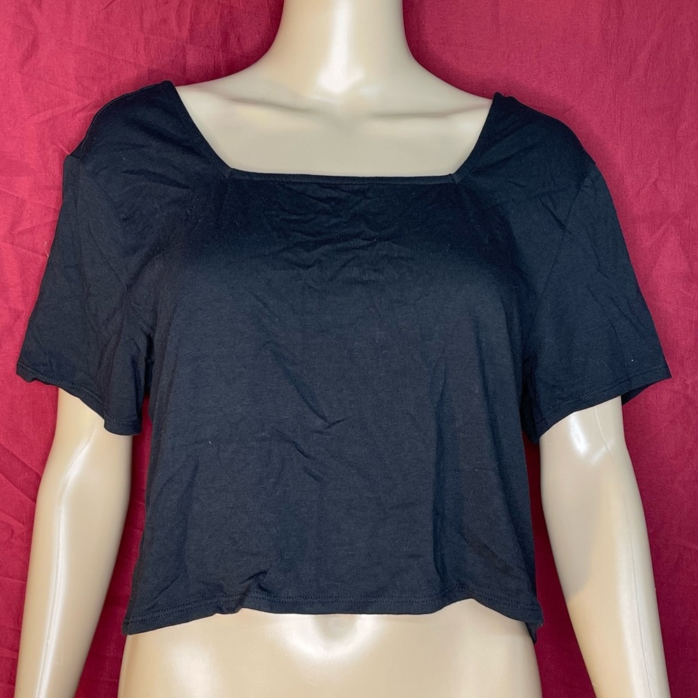 Wild Fable Black Square Neck Cropped Top XXL